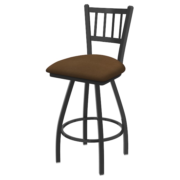 36" Swivel Bar Stool, Pewter Finish, Rein Thatch Seat